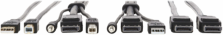DisplayPort KVM Cable Kit, 6 ft., USB 2.0, 4K Resolution, Black