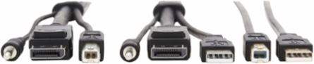 DisplayPort KVM Cable Kit, 6 ft, 4K @ 60Hz, 3xM, USB A/B, Audio