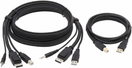DisplayPort KVM Cable Kit, 6 ft, 4K @ 60Hz, 3xM, USB A/B, Audio