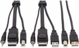 DisplayPort KVM Cable Kit, 6 ft, 4K @ 60Hz, 3xM, USB A/B, Audio