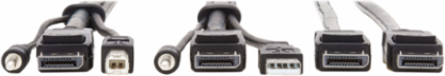 Dual DisplayPort KVM Cable Kit, 10 ft, 4K UHD, 3-in-1 DP, USB, Audio
