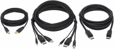 DisplayPort KVM Cable Kit, 10 Ft, 4K, USB 2.0, 3.5mm Audio