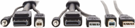 10 ft DisplayPort KVM Cable Kit, 4K, 4:4:4, USB, Audio, Black