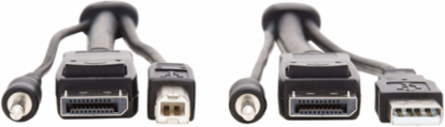 10 ft 4K DisplayPort KVM Cable Kit, USB, 3.5mm Audio, 4:4:4
