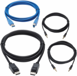 DisplayPort KVM Cable Kit, 4K DP, USB 3.2, 3.5 mm Audio, 6 ft