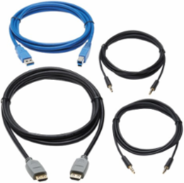 HDMI KVM Cable Kit, 4K HDMI, USB 3.2 Gen 1, 3.5 mm Audio, 10 ft