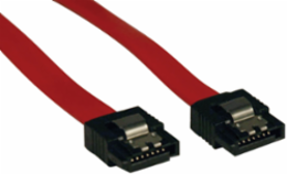 8 Inch Latching SATA Signal Cable, 7-Pin Male, Up to 6.0 Gbps, Red