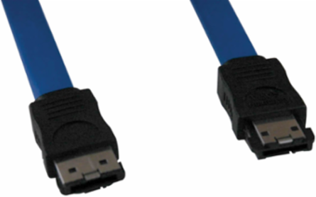 eSATA to eSATA Shielded Cable, 18 Inch, 7-Pin Male, 6 Gbps