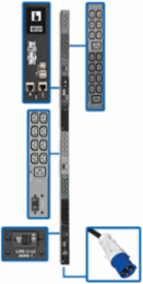 14.5kW Monitored PDU, 10 ft Cord, 208/240V, 48 Outlets (42 C13/6 C19), LCD