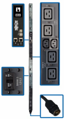 Monitored Per-Outlet PDU, 3-Phase, 14.4kW, 208V, Hubbell CS8365C 50A Input, 18 Outlets, 0U