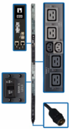 Monitored Per-Outlet PDU, 3-Phase, 14.4kW, 208V, Hubbell CS8365C 50A Input, 18 Outlets, 0U