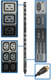 Basic PDU, 3-Phase, 8.6kW, 208/120V, NEMA L21-30P Input, 48 Outlets (36 C13, 6 C19, 6 5-15/20R), 0U