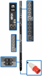 27.7kW 3-Phase Switched PDU, 30 Outlets C13/C19, Touchscreen LCD, 0U