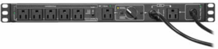 PDU, Hot-Swap, Manual Bypass, Single-Phase, 100-125V, 6 Outlets, NEMA 5-15P Input, 1U