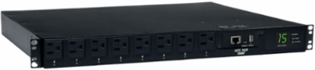 1U Automatic Transfer Switch PDU, 15A Inputs, 8 Outputs, TAA Compliant