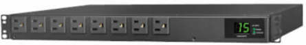 ATS/Local Metered PDU, Single-Phase 120V, 8 5-15R Outlets, Dual 5-15P Inputs, 12 ft Cords, 1U