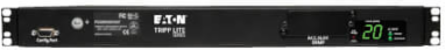 3.8kW Metered Transfer Switch PDU, 1U, 2 C20 Inlets, 8 C13 & 2 C19 Outputs