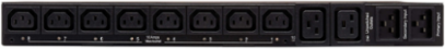 3.8kW Single-Phase Switched Automatic Transfer Switch PDU, 1U, 10 Outlets