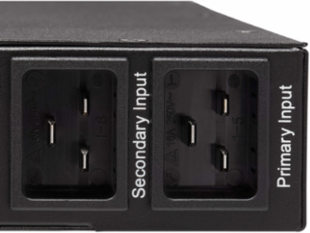3.8kW Single-Phase Switched Automatic Transfer Switch PDU, 1U, 10 Outlets
