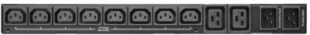 3.8kW 200–240V Single-Phase ATS/Local Metered PDU - 8 C13 and 2 C19 Outlets, Dual C20 Inlets, 12 ft. Cords, 1U, TAA