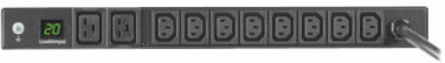 3.7kW 208/230V Single-Phase Local Metered PDU - 8 C13 & 2 C19 Outlets, L6-20P Input, 6 ft. Cord, 1U, TAA