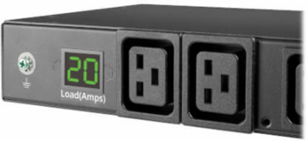 3.7kW 208/230V Single-Phase Local Metered PDU - 8 C13 & 2 C19 Outlets, L6-20P Input, 6 ft. Cord, 1U, TAA