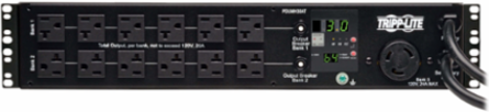 2U Automatic Transfer Switch PDU, 2 120V L5-30P Inputs, 24 5-15/20R Outputs