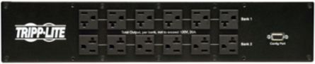 2U Automatic Transfer Switch PDU, 2 120V L5-30P Inputs, 24 5-15/20R Outputs