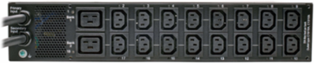 7.4kW Single-Phase ATS PDU, 2U, 16 C13 & 2 C19 Outputs, 230V