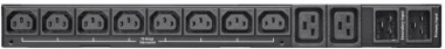 3.8kW 200–240V Single-Phase ATS/Monitored PDU - 8 C13 and 2 C19 Outlets, Dual C20 Inlets, 12 ft. Cords, Network Card, 1U, TAA