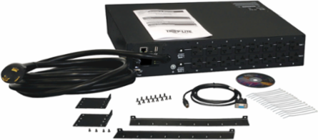 2.9kW Single-Phase Monitored PDU, 16 Outlets (5-15/20R), 10 ft Cord, 2U Rack-Mount