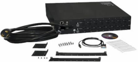2.9kW Single-Phase Monitored PDU, 16 Outlets (5-15/20R), 10 ft Cord, 2U Rack-Mount