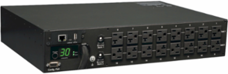 2.9kW Single-Phase Monitored PDU, 16 Outlets (5-15/20R), 10 ft Cord, 2U Rack-Mount