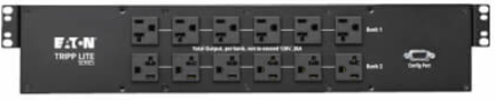 2.9kW 120V Single-Phase ATS/Monitored PDU - 24 5-15/20R & 1 L5-30R Outlets, Dual L5-30P Inputs, 10 ft. Cords, 2U, TAA