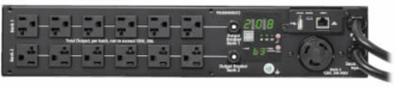 2.9kW 120V Single-Phase ATS/Monitored PDU - 24 5-15/20R & 1 L5-30R Outlets, Dual L5-30P Inputs, 10 ft. Cords, 2U, TAA