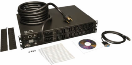 5.8kW Monitored PDU, 2U Rackmount, 30A 208/240V, 16 Outlets, 12ft Cord