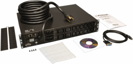 5.8kW Monitored PDU, 2U Rackmount, 30A 208/240V, 16 Outlets, 12ft Cord