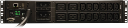 5.8kW Monitored PDU, 2U Rackmount, 30A 208/240V, 16 Outlets, 12ft Cord