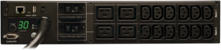 5.8kW Monitored PDU, 2U Rackmount, 30A 208/240V, 16 Outlets, 12ft Cord