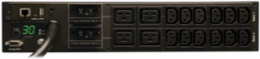5.8kW Monitored PDU, 2U Rackmount, 30A 208/240V, 16 Outlets, 12ft Cord