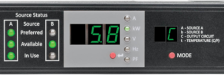 5.8kW Monitored ATS PDU, 2 30A L6-30P Inputs, 1U Rackmount, Network Monitoring