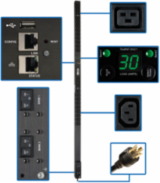 5.8kW Single-Phase Monitored PDU, 208/240V, 42 Outlets (36 C13/6 C19), 10 ft. Cord, 0U