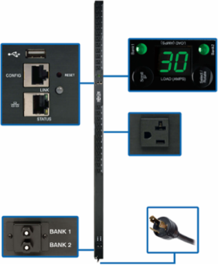2.9kW Single-Phase Monitored PDU, 24 NEMA 5-15/20R Outlets, 10 ft Cord, 0U