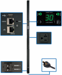 2.9kW Single-Phase Monitored PDU, 24 NEMA 5-15/20R Outlets, 10 ft Cord, 0U