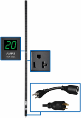 Metered PDU 1.9kW 20A 72 Inch Vertical with 36 NEMA 5-15/20R Outlets