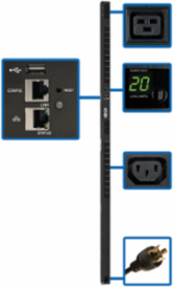 3.2–3.8kW Single-Phase Switched PDU, 24 Outlets (20 C13 & 4 C19), 0U