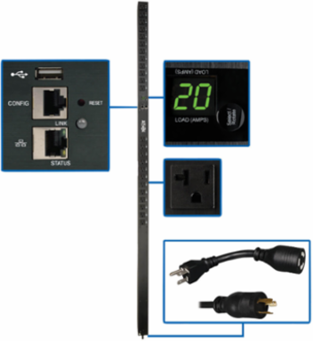 1.9kW Single-Phase Switched PDU, 24 NEMA 5-15/20R Outlets, 10 ft Cord