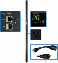 1.9kW Single-Phase Switched PDU, 24 NEMA 5-15/20R Outlets, 10 ft Cord
