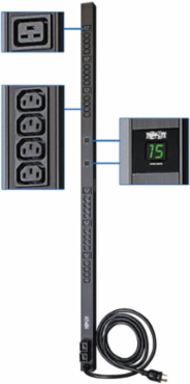 5.8kW Single-Phase Metered PDU, 30A, 208/240V, 0U Vertical, 10ft Cord