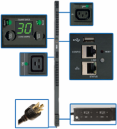 5.8kW Switched PDU, 24 Outlets (20 C13 & 4 C19), 30A, 0U, TAA Compliant